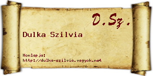 Dulka Szilvia névjegykártya
