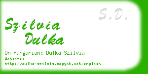 szilvia dulka business card